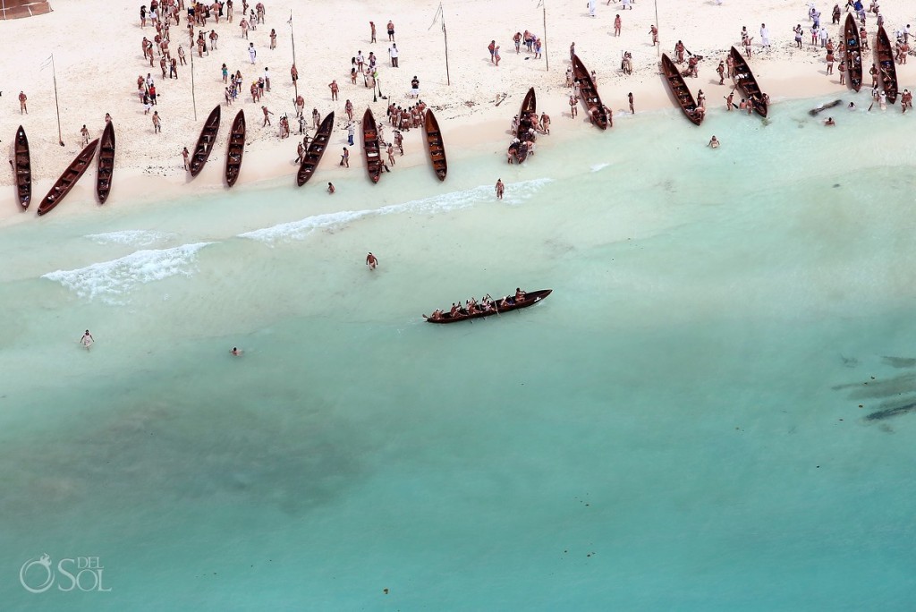 Paddlers arriving to Cozumel